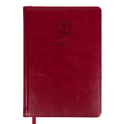 Щоденник датований LEO Planner 2027 A5, 368 сторінок Твердий, Бордовий, Vector (252757)