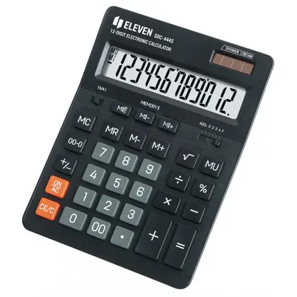Калькулятор ELEVEN, 12 разрядный, бухгалтерский, Черный, (SDC-444S)