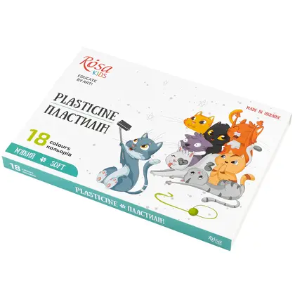 Пластилін Rosa Kids 18 кольорів, 288 г. Cats (302103)