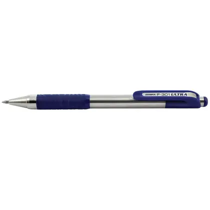Ручка Zebra кулькова, металева, Синя, (F301 Ultra-BL)