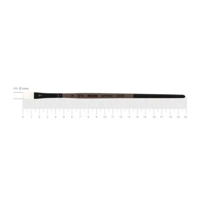 Кисть синтетика ROSA MOON 1203F плоская, №8, короткая ручка, (1203F08)