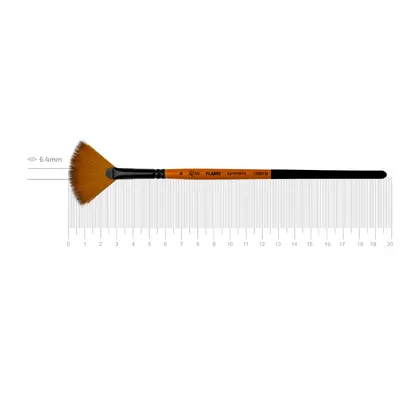 Пензель синтетичний ROSA FLAME 1368FN віяло №4 коротка ручка, (1368FN04)