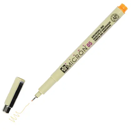 Линер Sakura Pigma Micron, (0.5) 0,45 мм., , Оранжевый, PIGMA Micron (XSDK05#5)