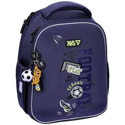 Шкільний рюкзак YES каркасний, Чорний, Play football (550213)