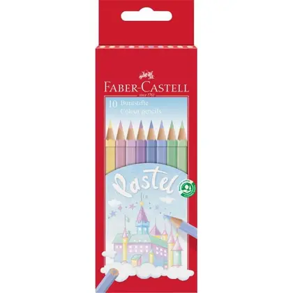Кольорові олівці в наборі Faber-Castell 10 кольорів PASTEL, (111211)
