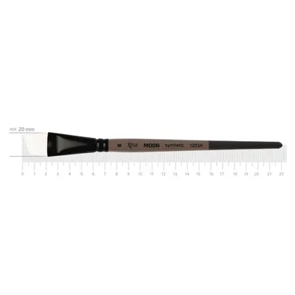 Кисть синтетика ROSA MOON 1203A скошенная, №8, короткая ручка, (1203A08)