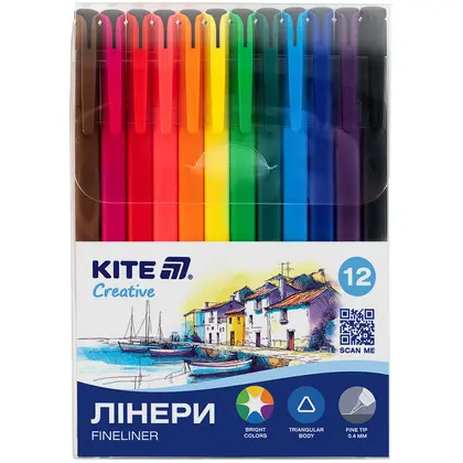 Линеры в наборе KITE, 12 цветов, Creative, (K-1164)
