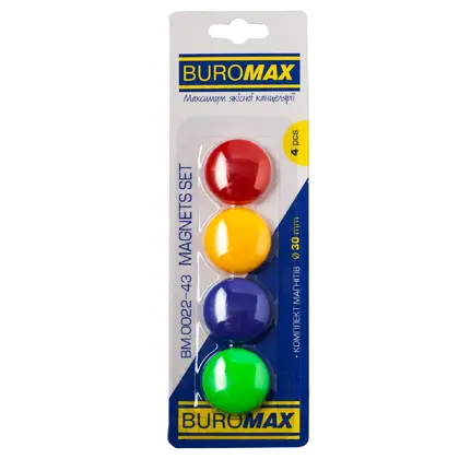 Магниты для доски Buromax, 30 мм., 4 шт., , (BM.0022-43)