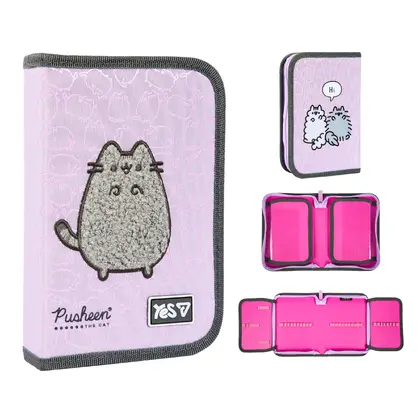 Пенал школьный YES, 1 отделение, Pusheen Delicacy, твердый, Розовый, (533741)