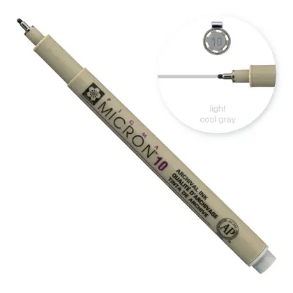 Линер Sakura Pigma Micron, (10) 0,6 мм., , Сірий Світлий,  (XSDK1042)