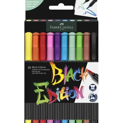 Фломастери в наборі Faber-Castell 10 кольорів BLACK EDITION (116451)