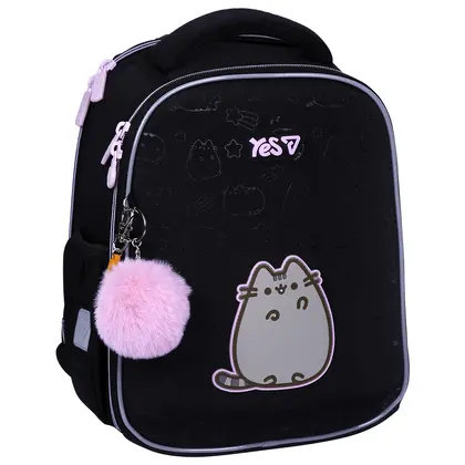 Школьный рюкзак YES, My Pusheen, каркасный, Черный, (550206)