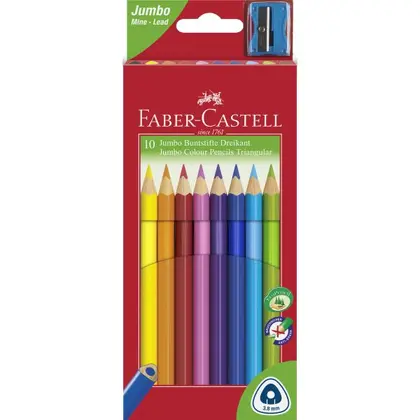 Кольорові олівці в наборі Faber-Castell 10 кольорів JUMBO, (116510)