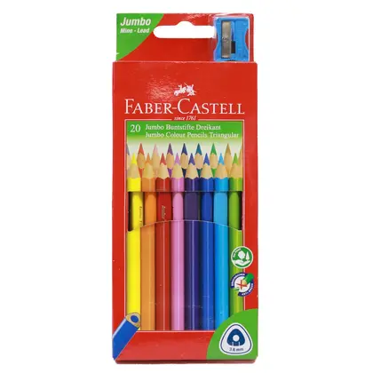 Кольорові олівці в наборі Faber-Castell 20 кольорів JUMBO, (116520)