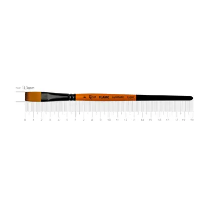 Пензель синтетичний ROSA FLAME 1368F плоский №8 коротка ручка, (1368F08)