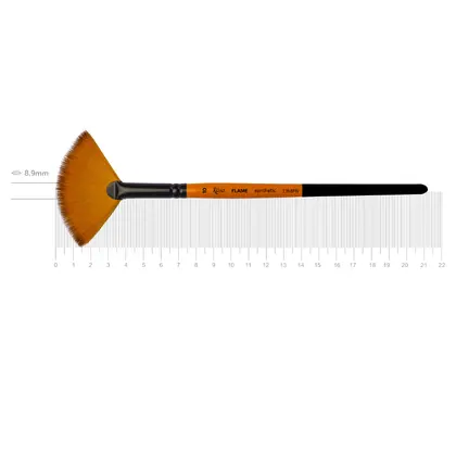 Пензель синтетичний ROSA FLAME 1368FN віяло №10 коротка ручка, (1368FN10)