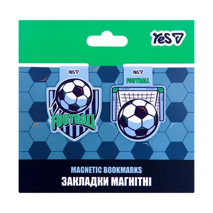 Закладки для підручників YES 2 шт. магнітні, Football (708798)