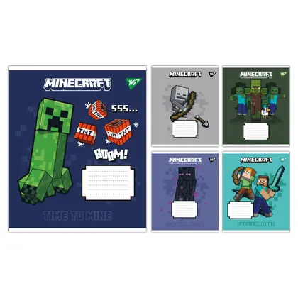 Зошит шкільний YES 12 аркушів клітинка, Minecraft Signs (767556)