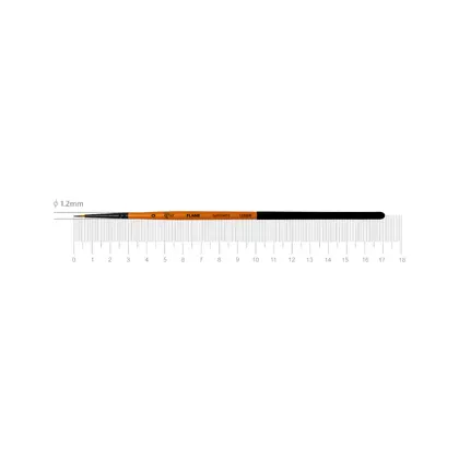Пензель синтетичний ROSA FLAME 1368R круглий №0 коротка ручка, (1368R0)