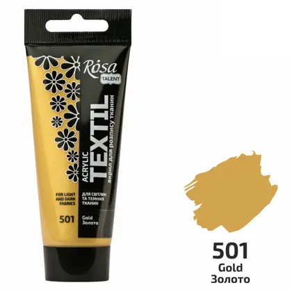 Краска по ткани Rosa Talent, 60 мл., туба, Золото, (263460501)