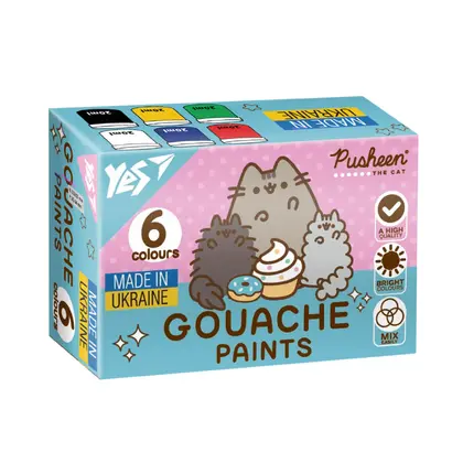 Гуаш YES 6 кольорів по 20 мл. Pusheen (230400)