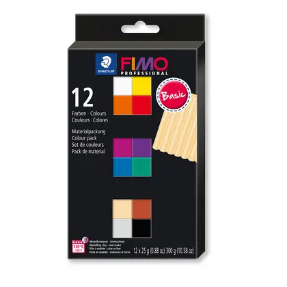Полимерная глина Fimo в наборе, 12 цветов по 25 г., Basic (8043 C12-1)