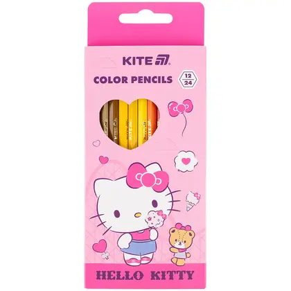 Кольорові олівці в наборі KITE 12 шт. двосторонні, Hello Kity (HK25-054-1)