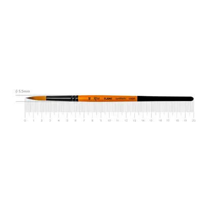 Пензель синтетичний ROSA FLAME 1368R круглий №10 коротка ручка, (1368R10)