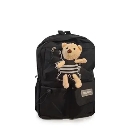 Шкільний рюкзак 42*30*12см Bear Friend Поліестер, підлітковий Чорний (558998)