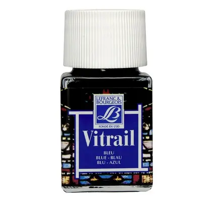 Фарба для вітража Lefranc&Bourgeois Vitrail 50 мл. #025 Blue (Синій), (210224)