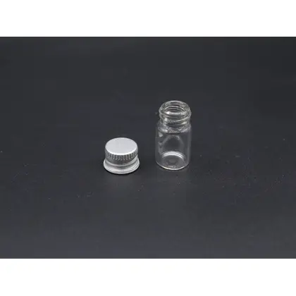 Бутилочка, 16*28 мм., 3 мл., стеклянная, металева  кришка, (ST-019)