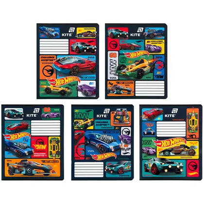 Набір шкільних зошитів KITE в упаковці 25 шт. по 12 аркушів лінія, Hot Wheels (HW26-234 У)