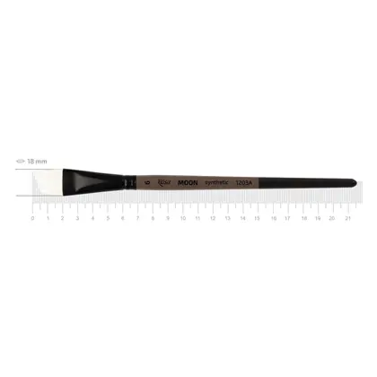 Кисть синтетика ROSA MOON 1203A скошенная, №6, короткая ручка, (1203A06)