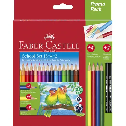 Кольорові олівці в наборі Faber-Castell 18 кольорів + 4 + 2 (201597)