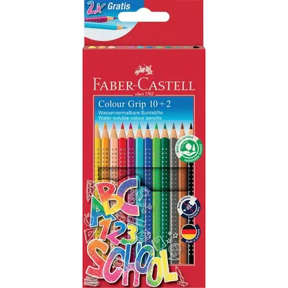 Кольорові олівці в наборі Faber-Castell 12 кольорів GRIP (201585)