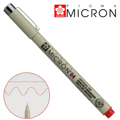 Лінер Sakura Pigma Micron (0.4) 0,4 мм. Червоний, (XSDK04#19)