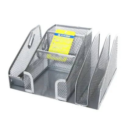 Набор офисный настольный Buromax, 210*150*100 мм., металл, Серебро, (BM.6241-24)