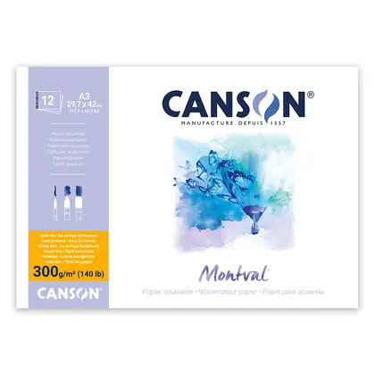 Альбом для акварели Canson Montval, А3, 12 листов, 300 г/м2, склейка, ,  (C200807320)
