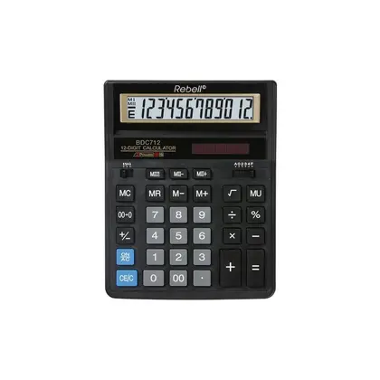 Калькулятор Rebell, 12 разрядный, бухгалтерский, (BDC-712 GL BX)