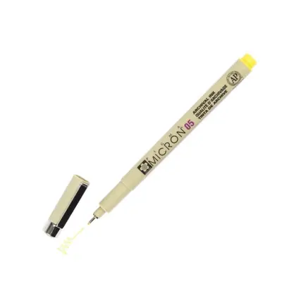 Линер Sakura Pigma Micron, (0.5) 0,45 мм., , Жёлтый, PIGMA Micron (XSDK05#3)