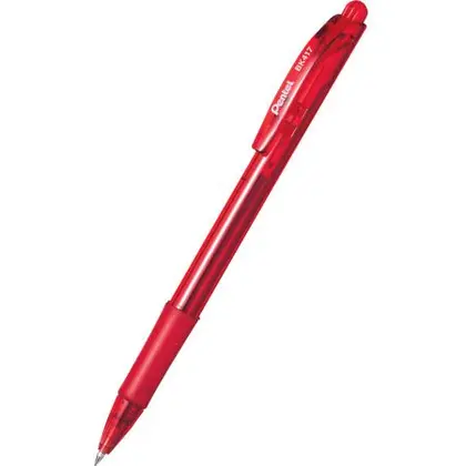 Ручка Pentel шариковая, 0.7 мм., автоматична, Червона, (BK 417-B)