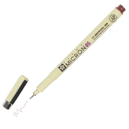 Линер Sakura Pigma Micron, (0.5) 0,45 мм., , Бордовый, PIGMA Micron (XSDK05#22)
