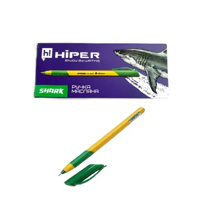 Ручка Hiper шариковая, 0,7 мм., Shark, Зеленая, (HO-200)