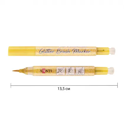 Маркер художественный Santi, Glitter Brush, акварельный, 13 золотой, (390762)