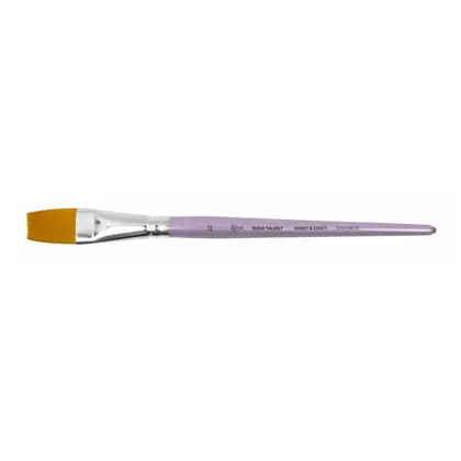 Кисть синтетика Rosa Hobby&Craft плоская, №22, короткая ручка, (H&C0F22)