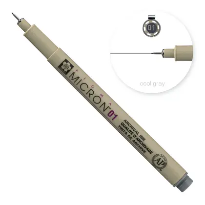 Лінер Sakura Pigma Micron (0.1) 0,25 мм. Сірий, (XSDK0144)