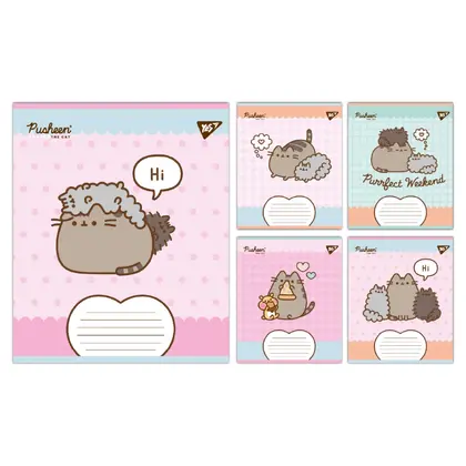 Набір шкільних зошитів YES в упаковці 25 шт. по 12 аркушів лінія, Pusheen Weekend (767608 У)