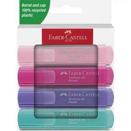 Маркери текстові в наборі Faber-Castell 1-5 мм., 4 шт. Pastel, Textliner 46 (254654)