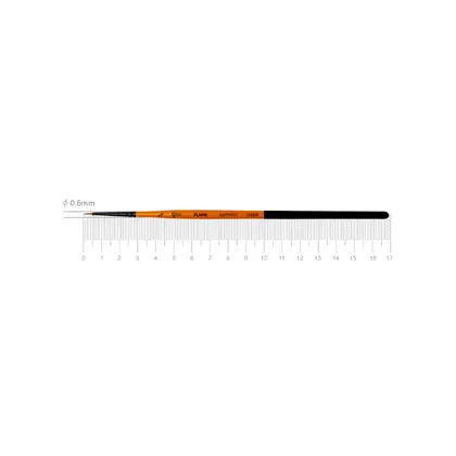 Пензель синтетичний ROSA FLAME 1368R круглий №00 коротка ручка, (1368R00)