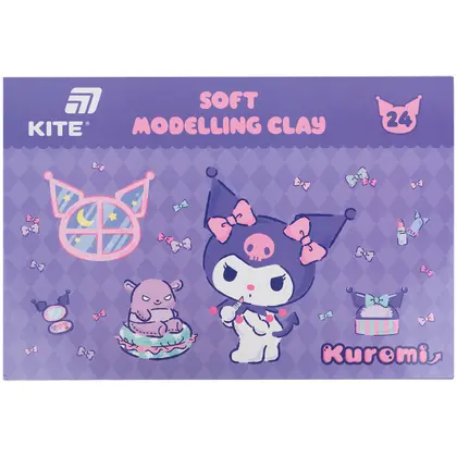 Пластилін KITE 24 кольорів, 480 г. восковий, Kuromi (HK24-089)